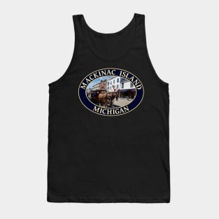 Horse and Carriage in Downtown Mackinac Island, Michigan Tank Top